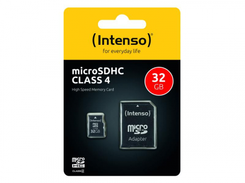 Intenso MicroSDHC 32GB +Adapter CL4
