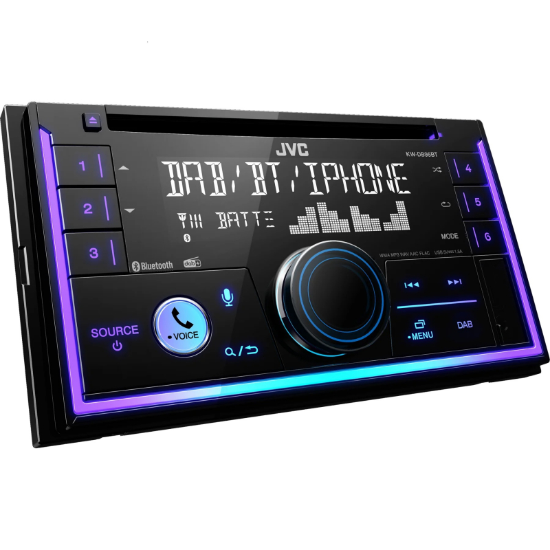 JVC Autoradio KW-DB95BT, DAB+, Bluetooth-Freisprechfunktion, A2DP, USB