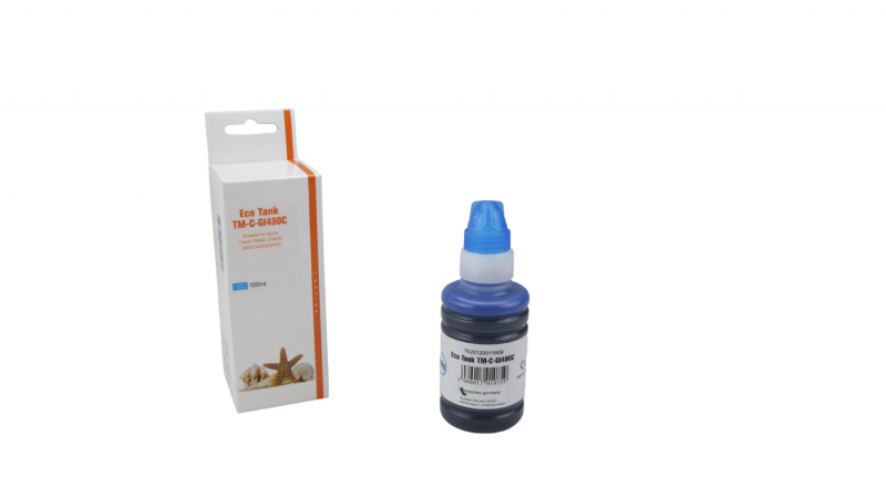 Tintenflasche, GI-490 kompatibel zu Canon Cyan (0664C001)